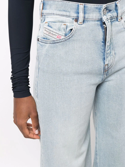 Shop Diesel High-rise Wide-leg Jeans In Blau