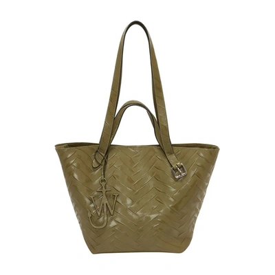 Shop Jw Anderson Double Handle Tote Bag In Khaki