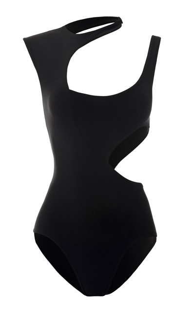 Shop A.w.a.k.e. Women's Asymmetric Cutout Bodysuit In Black