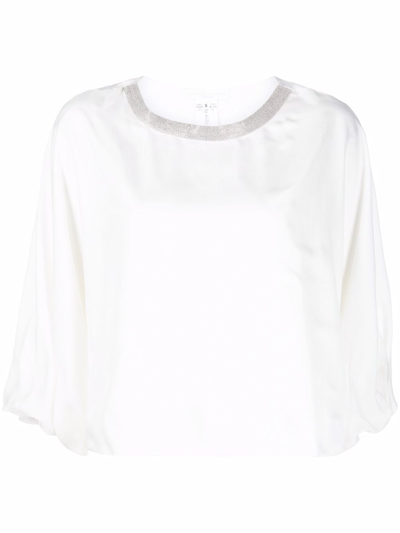 Shop Fabiana Filippi Silk Blouse In White