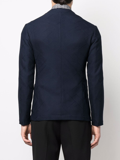Shop Emporio Armani Single-breasted Jacket In Blue