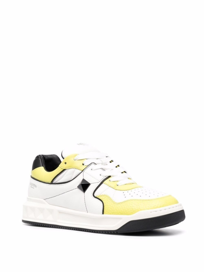 Shop Valentino Leather Sneaker In White