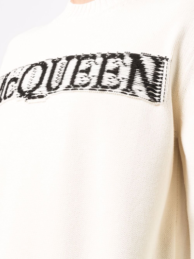 Shop Alexander Mcqueen Logo Sweater In White