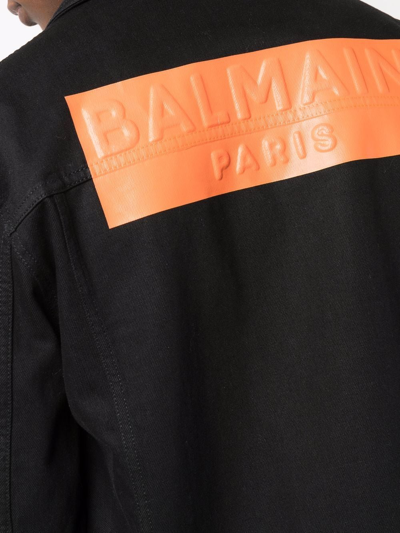 Shop Balmain Denim Jacket In Black