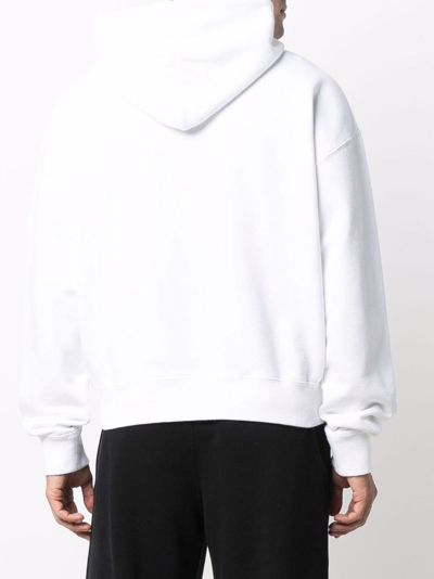 Shop Off-white Printed Cotton Hoodie In White