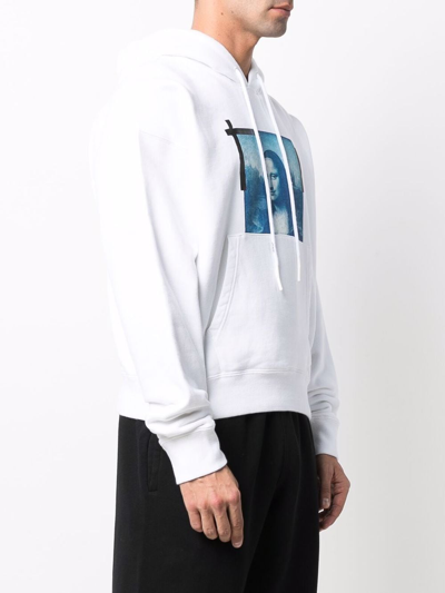 Shop Off-white Printed Cotton Hoodie In White