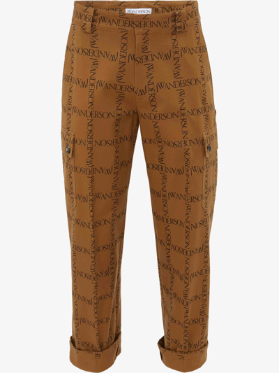 Shop Jw Anderson Cotton Trousers In Brown