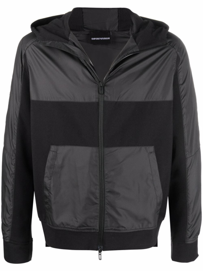 Shop Emporio Armani Zipped Hooded Jacket