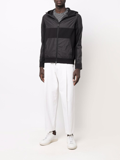 Shop Emporio Armani Zipped Hooded Jacket