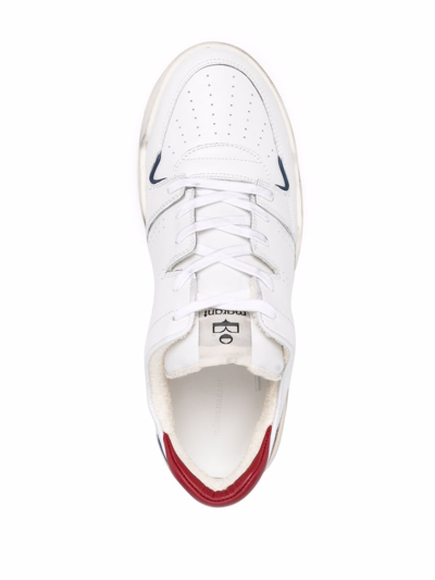 Shop Isabel Marant Leather Sneakers In White