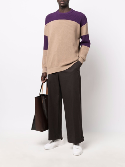 Shop Emporio Armani Sustainable Capsule Jumper In Brown