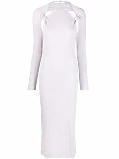 Shop Jacquemus La Robe Nodi Long Dress In Grey