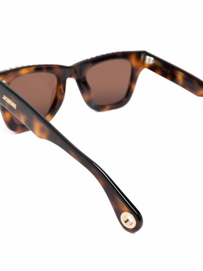 Shop Jacquemus Les Lunettes Nocio Sunglasses In Brown
