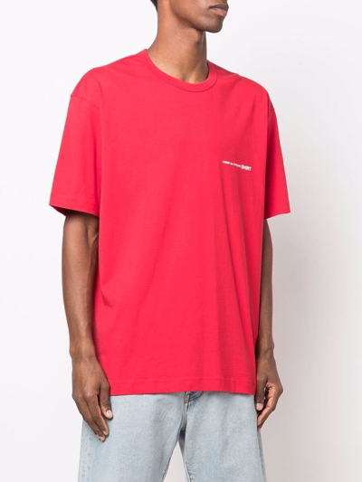 Shop Comme Des Garçons Shirt Logo Cotton T-shirt In Red