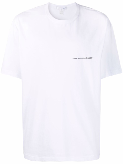 Shop Comme Des Garçons Shirt Cotton Logo T-shirt In White