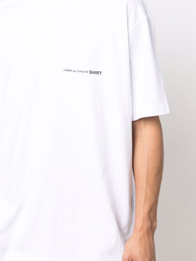 Shop Comme Des Garçons Shirt Cotton Logo T-shirt In White