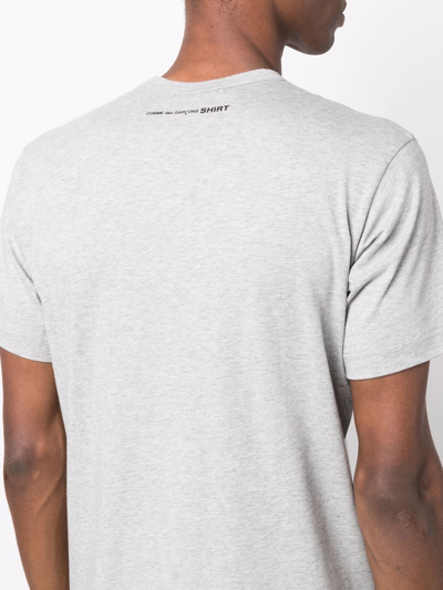 Shop Comme Des Garçons Shirt Logo Cotton T-shirt In Grey