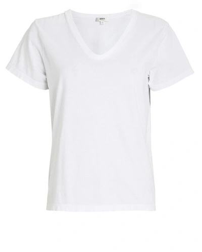 Shop Agolde Ona V-neck Jersey T-shirt In White