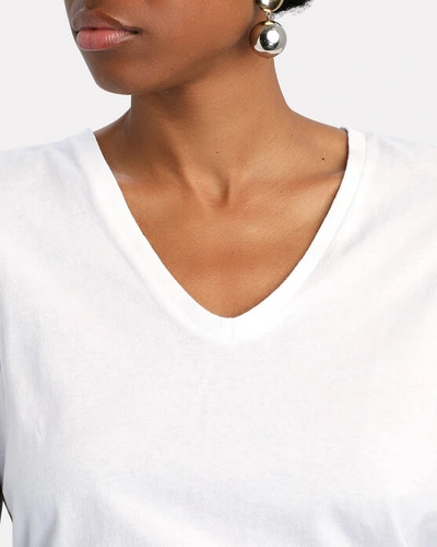 Shop Agolde Ona V-neck Jersey T-shirt In White