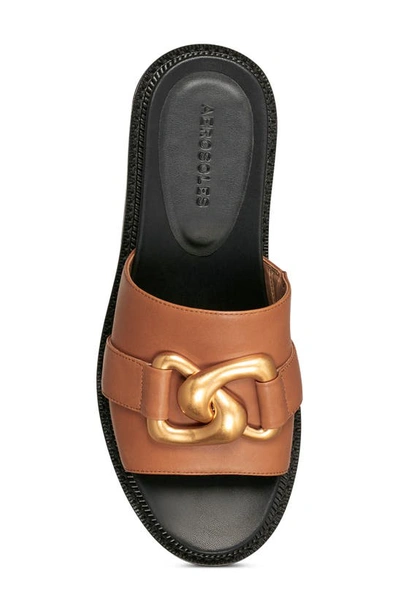 Shop Aerosoles Lima Slide Sandal In Camel Leather