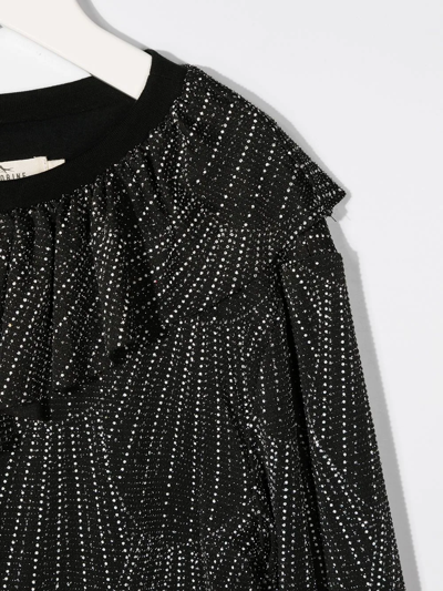 Shop Andorine Teen Glitter Detail Sweatshirt In Black