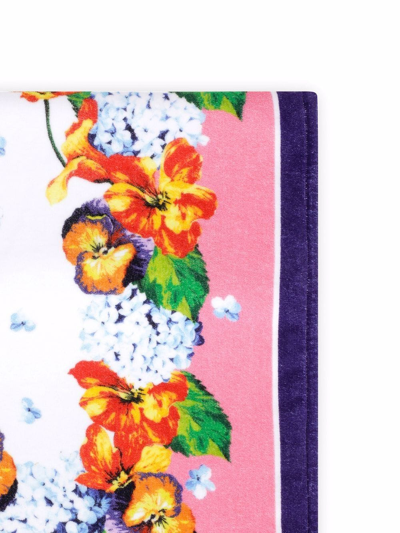 Dolce & Gabbana Ortensia Print Beach Towel In White