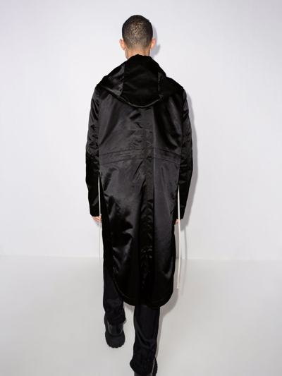 Shop Rick Owens Bauhaus Satin-effect Hooded Parka In Black