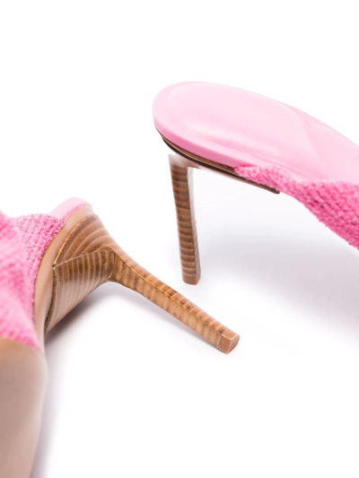 Shop Jacquemus Bagnu 80mm Padded Mules In Pink