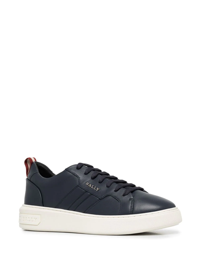 Shop Bally Leather Low-top Sneakers In Blue
