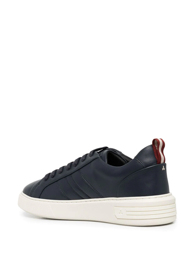 Shop Bally Leather Low-top Sneakers In Blue