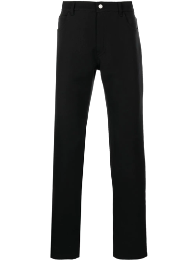 Shop Courrèges High-waisted Straight Leg Jeans In Black