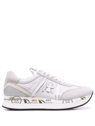 Shop Premiata Conny Lace-up Sneakers In Grey