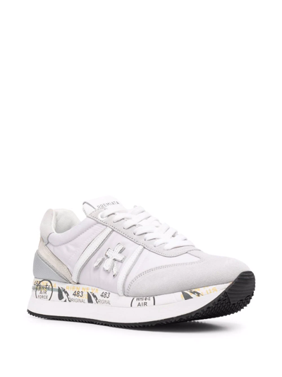 Shop Premiata Conny Lace-up Sneakers In Grey