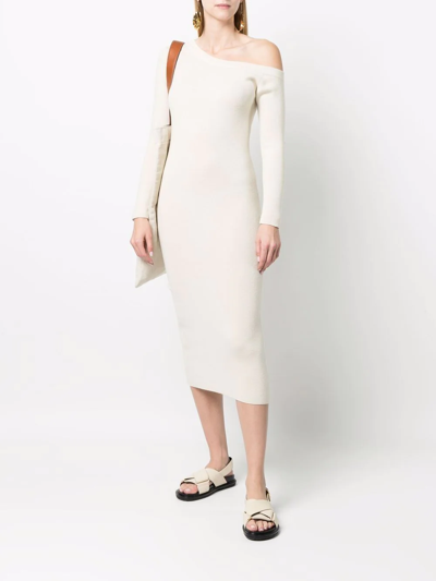 Shop Paula Asymmetric Knit Dress In Neutrals
