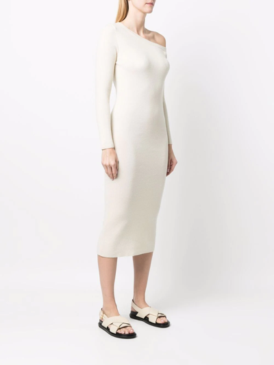 Paula Asymmetric Knit Dress In Neutrals