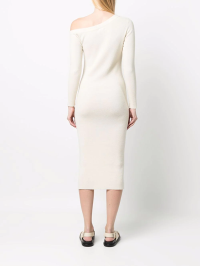 Shop Paula Asymmetric Knit Dress In Neutrals