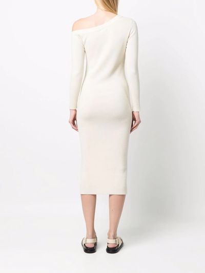 Paula Asymmetric Knit Dress In Neutrals