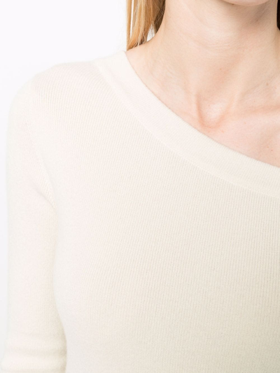 Paula Asymmetric Knit Dress In Neutrals