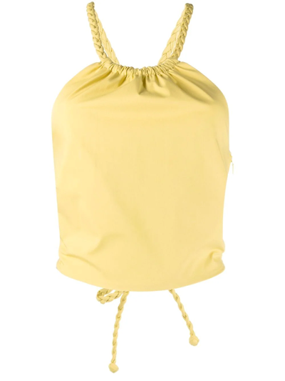 Shop Red Valentino Cropped Round-neck Top In Yellow
