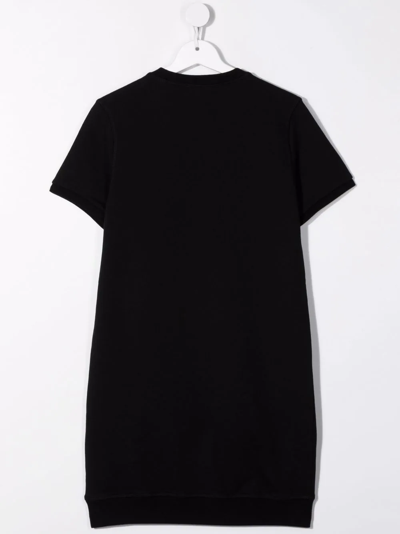 Shop Dsquared2 Teen Logo-print Sweatshirt Dress In Black