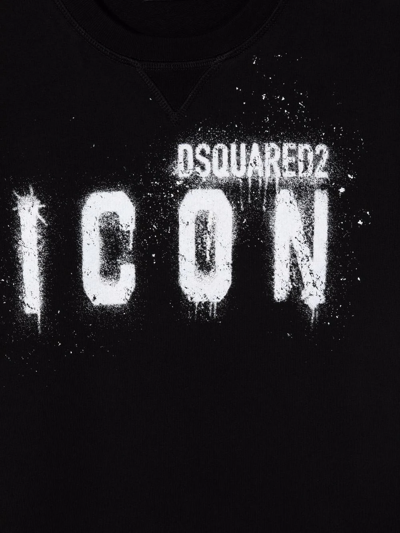 Shop Dsquared2 Teen Logo-print Sweatshirt Dress In Black