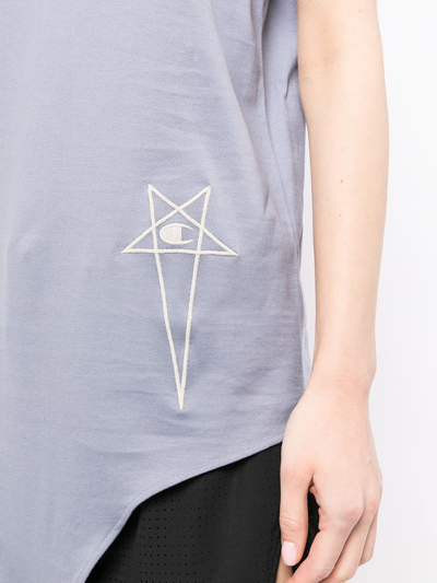 Rick Owens X Champion Logo-print Tank Top In Blue