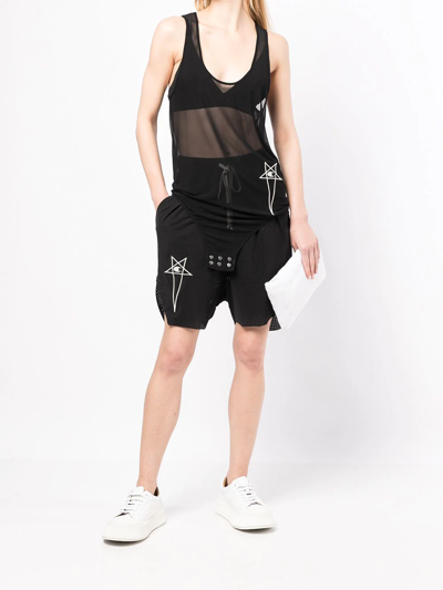 Rick Owens X Champion Embroidered-logo Tank Top In Black