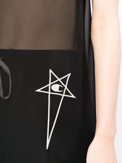 Rick Owens X Champion Embroidered-logo Tank Top In Black