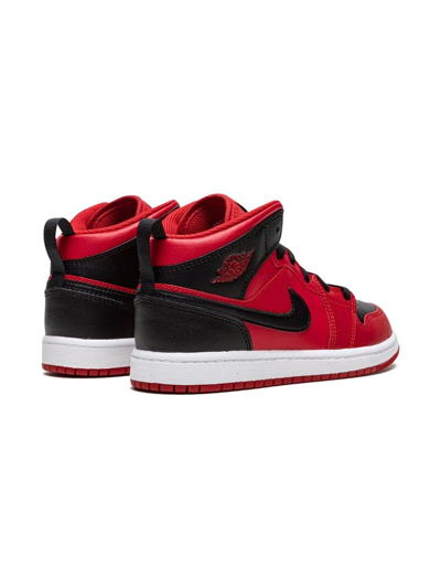 Shop Jordan 1 Mid "reverse Bred" Sneakers In Red
