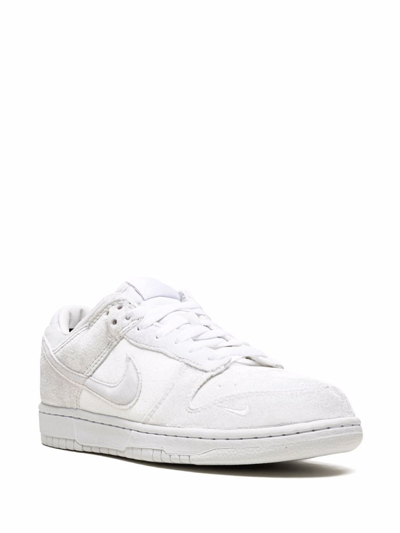 Shop Nike X Dover Street Market  Dunk Low "triple White Velvet" Sneakers