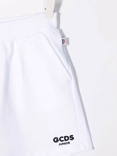 Shop Gcds Teen Logo-print Track Shorts In White