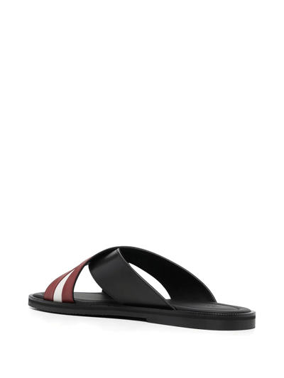 Shop Bally Crossover-strap Sandals In Black