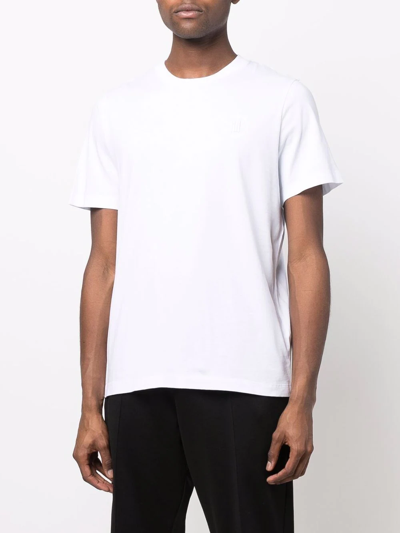 Moncler Brand-print Relaxed-fit Cotton-jersey T-shirt In White