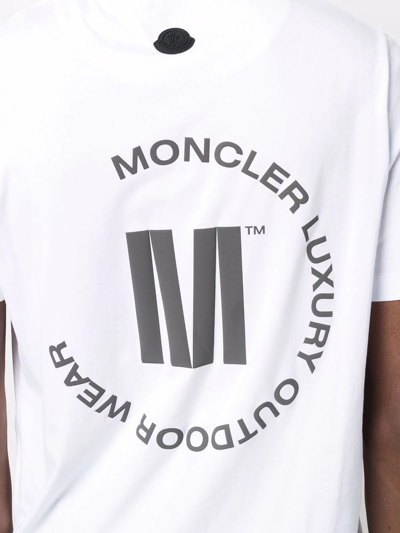Moncler Brand-print Relaxed-fit Cotton-jersey T-shirt In White